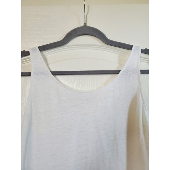 Eileen Fisher 100% Linen White Silver Sequined Relaxed Tank Top, Size Small - Picture 9 of 11